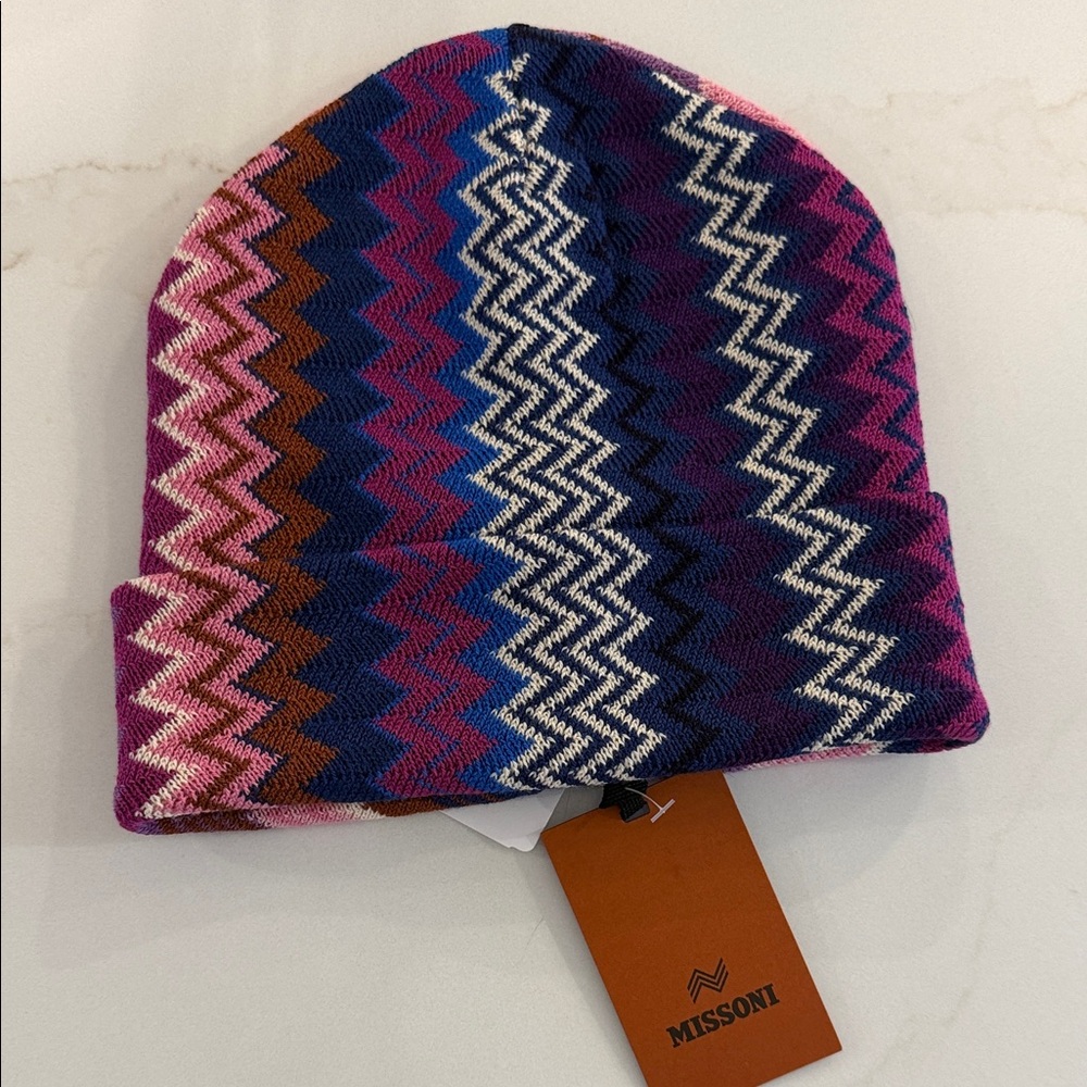 Missoni Multicolor Zigzag Beanie, New With Tags